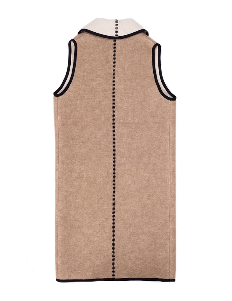 Long Wool Vest Upcycled Design