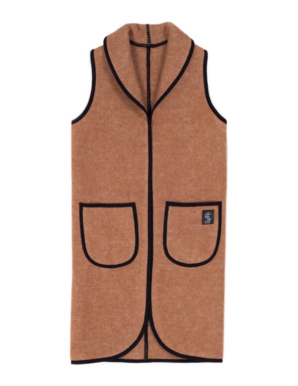 Long Wool Vest Upcycled Design